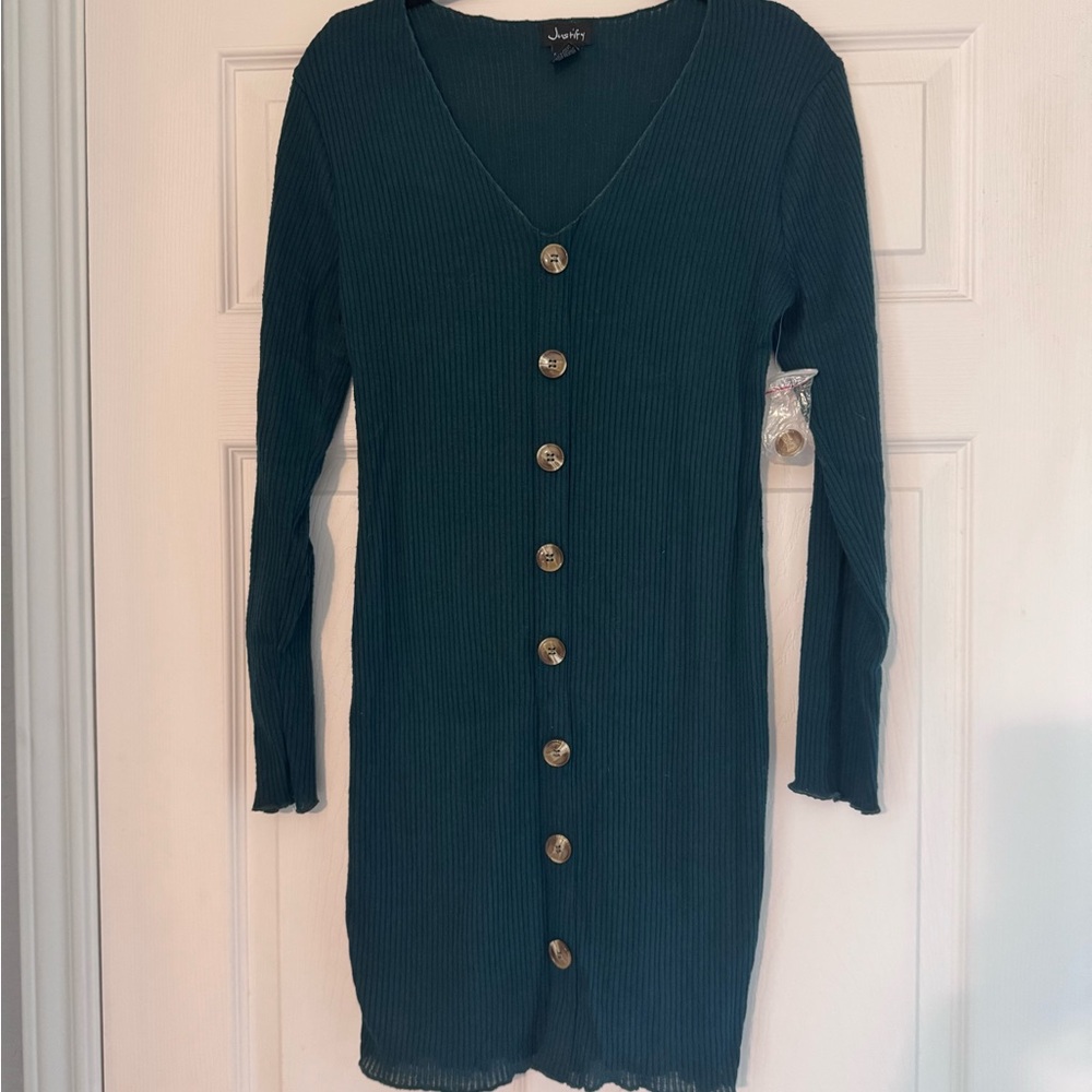 Justify Deep Teal Long Sleeve Dress
